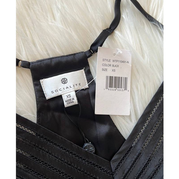 NWT Socialite Black racer back cami size XS - Picture 2 of 4